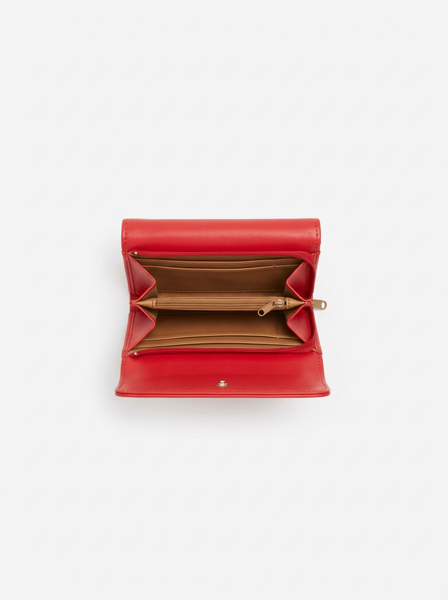 Blood Red Compact Trifold Wallet | Levenza