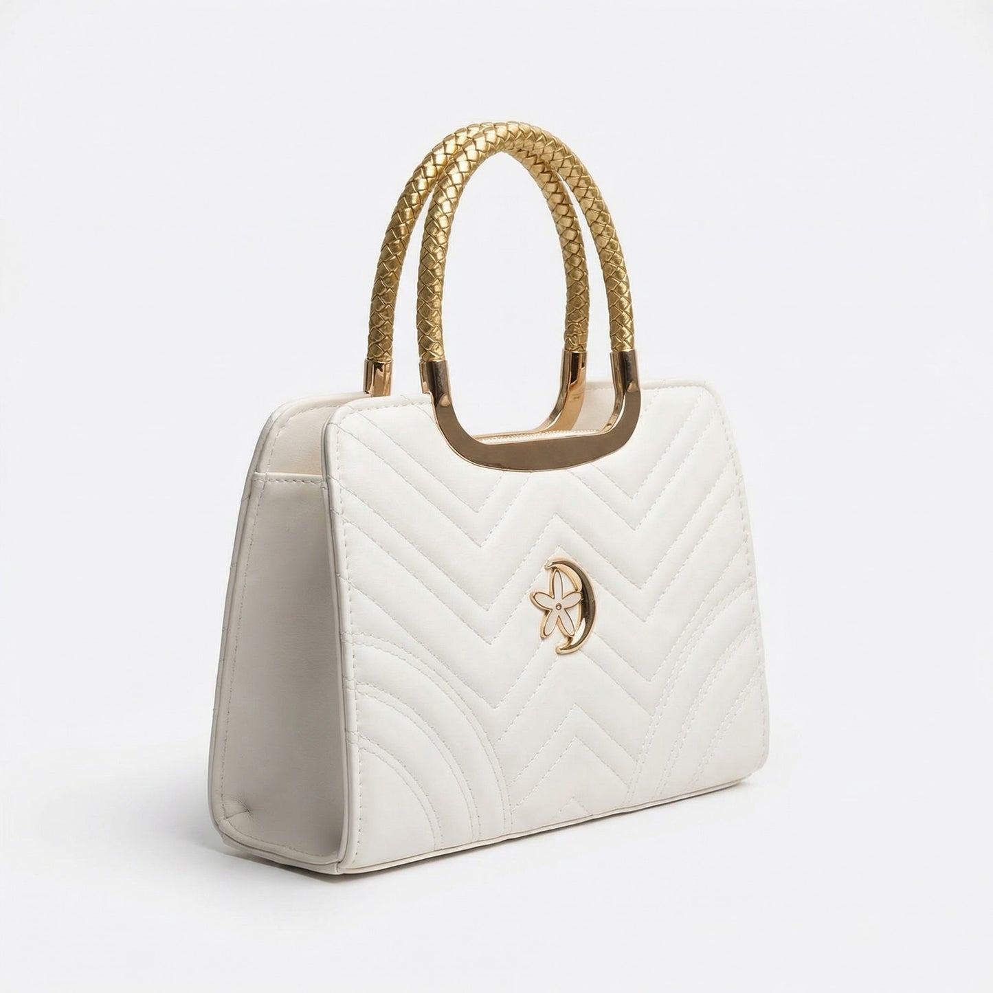 Frosted Pearl Quilted Handbag | Levenza