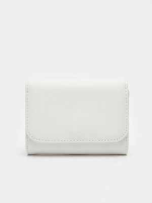 Pearl White Compact Trifold Wallet | Levenza