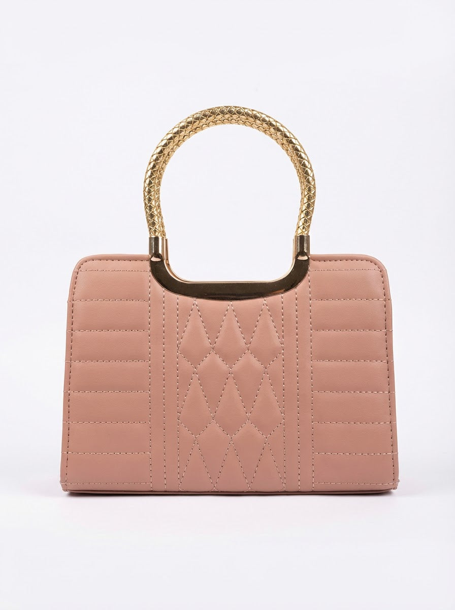 Pink Rose Elegance Quilted Satchel | Levenza