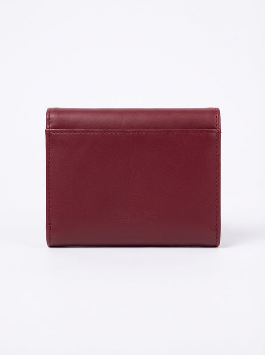 Crimson Red Compact Trifold Wallet | Levenza