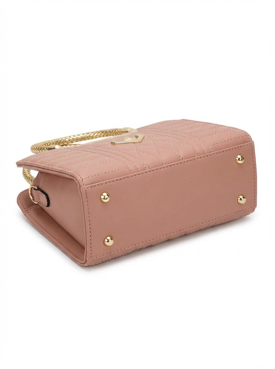 Pink Rose Elegance Quilted Satchel | Levenza