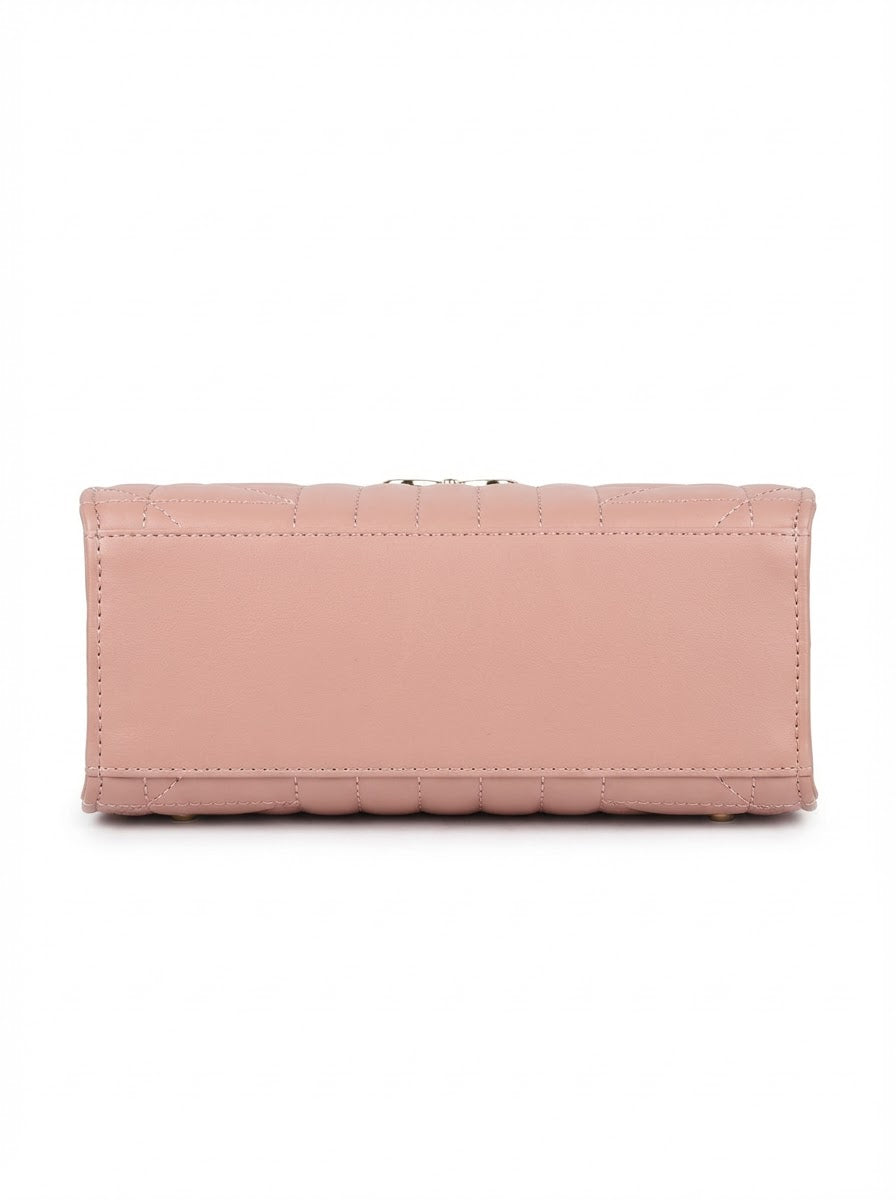 Pink Artisan Stitch Detail Handbag | Levenza