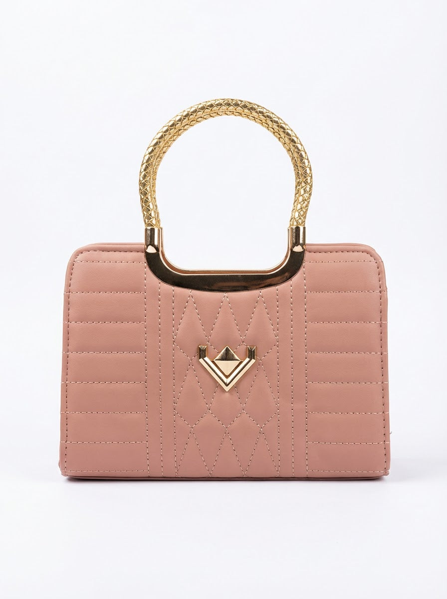 Pink Rose Elegance Quilted Satchel | Levenza