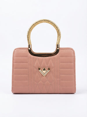 Pink Rose Elegance Quilted Satchel | Levenza