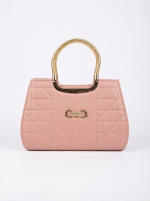 Pink Artisan Stitch Detail Handbag | Levenza