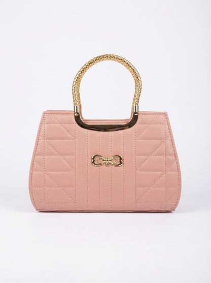 Pink Artisan Stitch Detail Handbag | Levenza