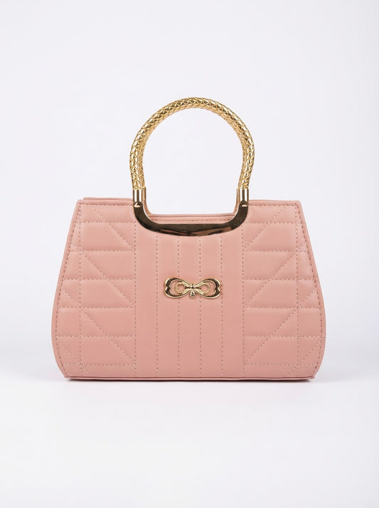 Pink Artisan Stitch Detail Handbag | Levenza