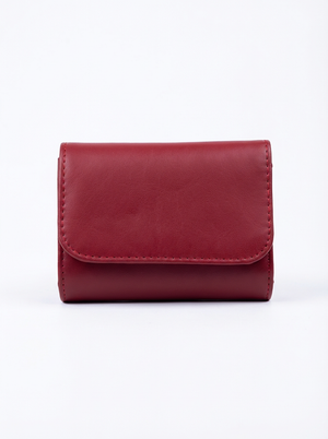 Crimson Red Compact Trifold Wallet | Levenza