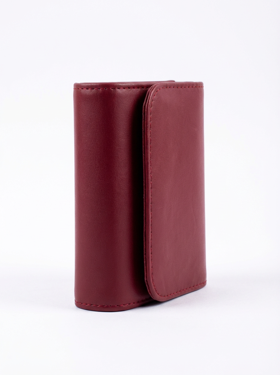 Crimson Red Compact Trifold Wallet | Levenza