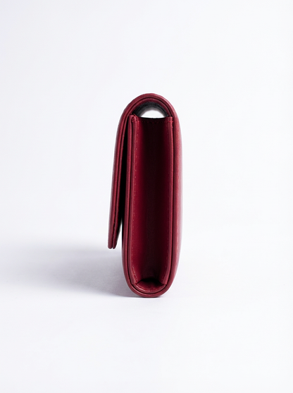 Crimson Red Compact Trifold Wallet | Levenza