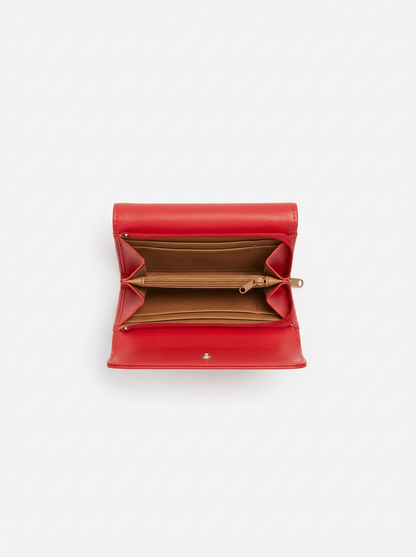 Blood Red Compact Trifold Wallet | Levenza