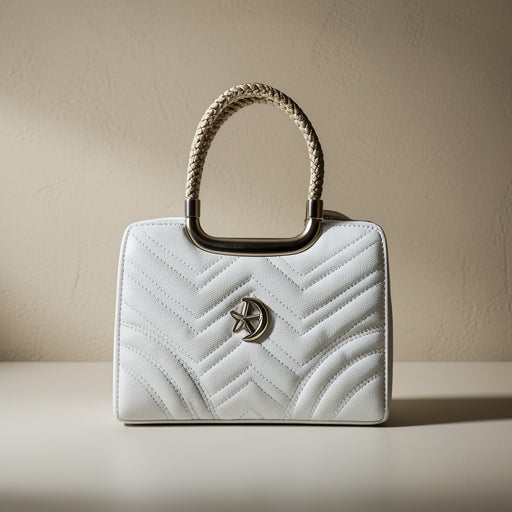 Frosted Pearl Quilted Handbag | Levenza