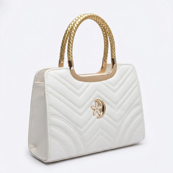 Frosted Pearl Quilted Handbag | Levenza