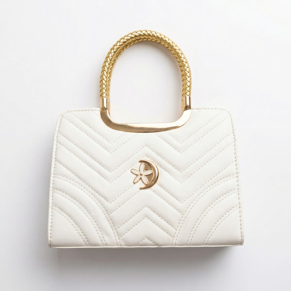 Frosted Pearl Quilted Handbag | Levenza