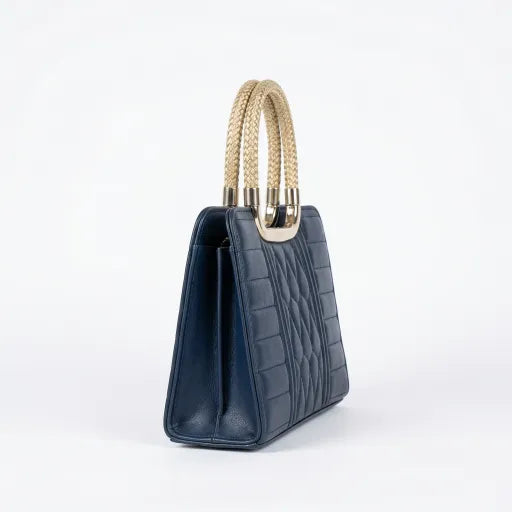 Ivory Elegance Quilted Satchel | Levenza